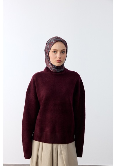 Mirsoy Scarf Lavin Desen Eşarp Bordo