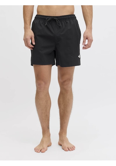 Jack & Jones Jpstmauı Tropıc Solıd Siyah Erkek Deniz Şortu 12291385