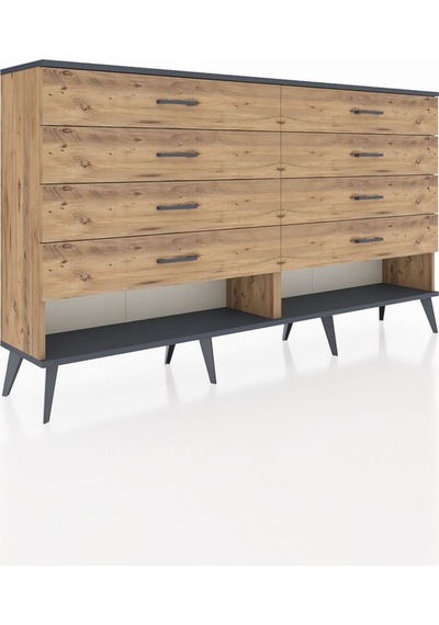 Arges Konsol 8 Çekmeceli 176x30x99 Çam-antrasit/çam Çam-antrasit/çam Arges Konsol 8 Çekmeceli 176x30x99 Çam-antrasit/çam Çam-antrasit/çam