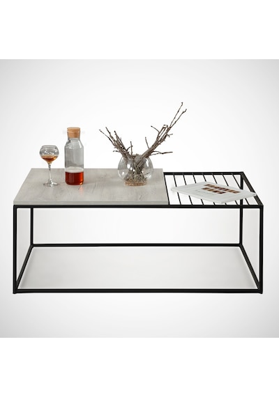 Zinus Orta Sehpa Metal & Orta Masa Deniz Meşe/Metal Ayaklı Sehpa