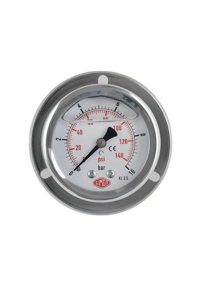 Simga 0-400 Bar Çap Ø52 MM Ön Flanşlı Gliserinli Manometre