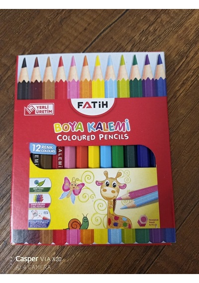 Fatih Kuru Boya Kalemi Yarım Boy 12 Li Renkli