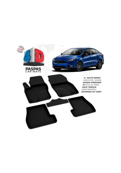 Ford Focus 3 Makyajlı Sd 4d Araca Özel Havuzlu Kauçuk Paspas 2015-2018