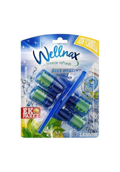Wellnax Klozet Bloğu Mavi Su 2'li Limon Kokulu 24'li Paket