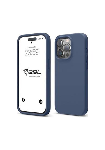 İphone Kılıf İnce Sıvı Silikon 3 Katmanlı Tam Kaplamalı Yumuşak Jel Kauçuk Kılıf Kapak, Açık Lacivert İpho