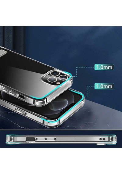 Apple Uyumlu iPhone 14 Pro  Standlı Şeffaf Silikon Zore L-stand Kılıf-renksiz Renksiz