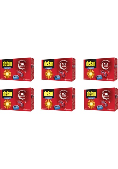 DETAN SİVRİSİNEKSİZ 10 GECE SÜPER MAT VE CİHAZ x 6 ADET