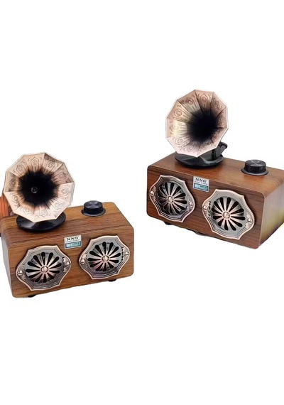 Ultratekno Ns-801bt Retro Gramofon Görünümlü Ahşap Hoparlör Bluetooth Aux Fm Radyo