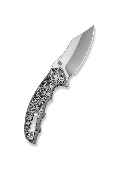 Civivi Pentad Black / White Vortex Micarta Handle Satin Finished Nitro-v Blade Kamp Çakı Gri