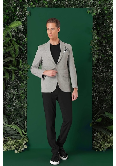Efor Comfort Fit Kırçıllı Dokuma Pamuklu Casual Gri Ceket C 665 Gri