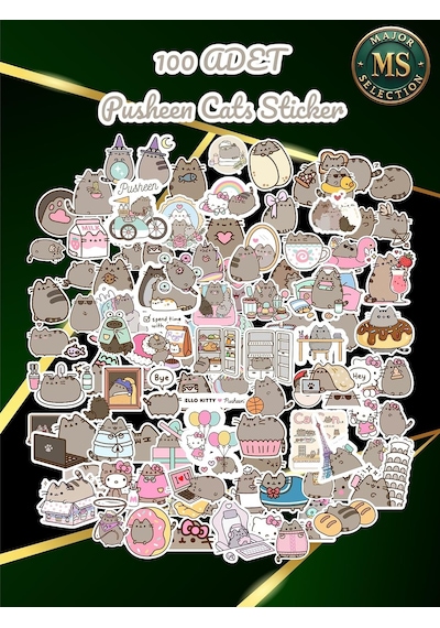 100 Lü Sevimli Kedi Sticker Seti Suya Dayanıklı, Renkli Ve Eğlenceli Çıkartmalar Laptop, Defter, Tablet, Ajanda Ve Daha Fazlası İçin Uygun
