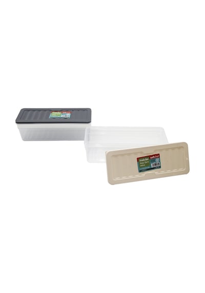 Softchef-00985 Fresh Box Plastik Şeffaf Saklama Kabı 2470ml Derin Renkli Kapak - 24'li Paket Diğer