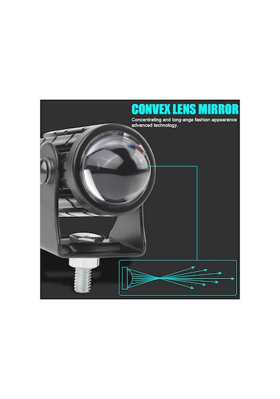 2 Adet Beyaz / Sarı Renkli Universal Motosiklet Sis Farı Mini Spot Lens Led Far Uyumlu
