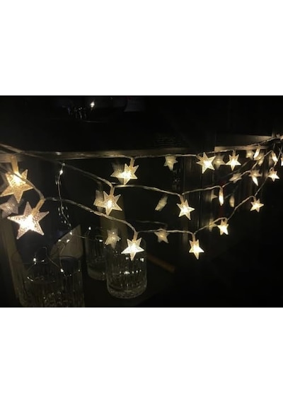 3 Metre Led Işıklı 20'li Yıldız Işık Zinciri Dekoratif Pilli Aydınlatma Ev Dekorasyonu Süsleme Salon Oda Merdiv Diğer