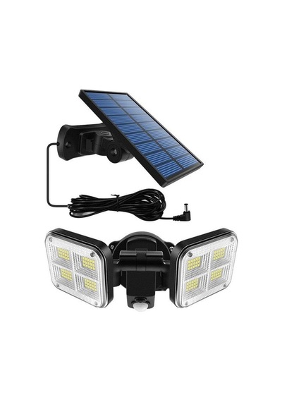Güneş Enerjili 120 Led Aydınlatma, Şarjlı Ve Hareket Sensörlü 10 Parça Siyah