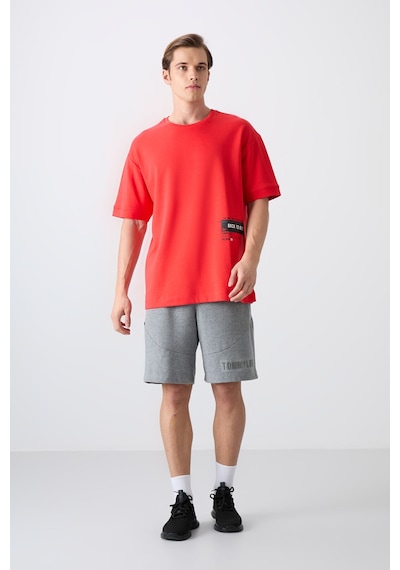 Tommy Life Fiesta Pamuklu Kalın Yumuşak Dokulu Oversize Fit Baskılı Erkek T-shirt - 88322 001