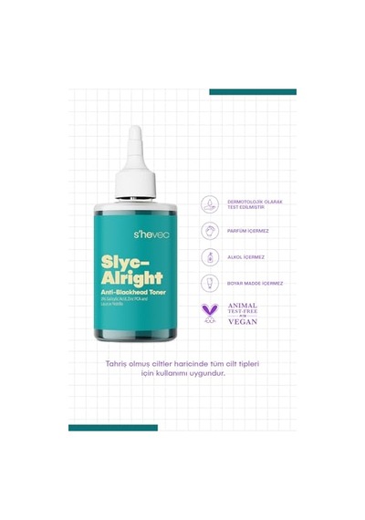 She Vec Slyc-alrıght-salisilik Asit Sivilce Ve Siyah Nokta Karşıtı Arındırıcı & Canlandırıcı Bha Tonik 200ml