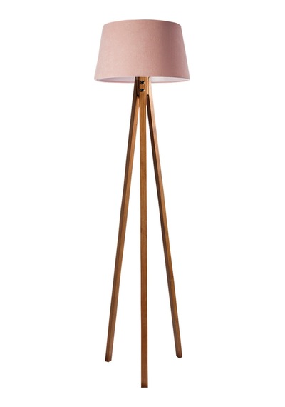 Düz 3 Ayak Tripod Lambader Abajur Köşe Lambası Ahşap Naturel Diğer