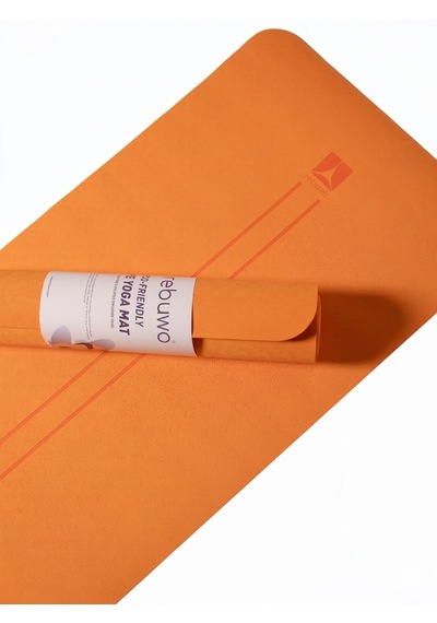Yoga Mat 5mm Tpe Çift Çizgi Tasarım Turuncu Rebuwo