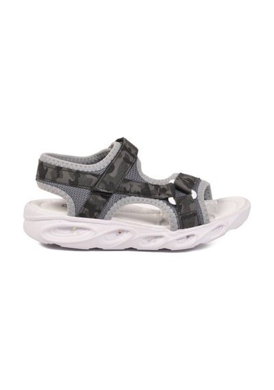 Cool Siyah Cırtlı Işıklı Hafif Unisex Çocuk Sandalet Sage F