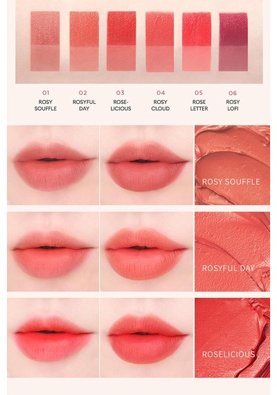 Uzun Süre Kalıcı, Bulaşma Yapmayan, Kadifemsi Bitiş Sunan Tint Dare Tint Melty Velvet Rosy Lofi Çok Renkli