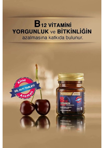 Nutraxin B12 Vitamini 1000 Mcg - Dil Altı Tableti - Hızlı Emilim