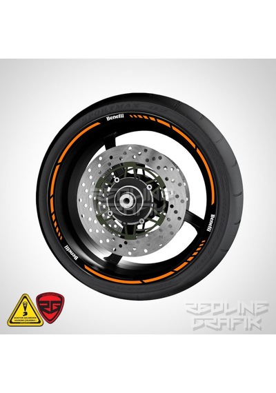 Benelli Yazılı Turuncu Jant Şeridi Redlinegrafik