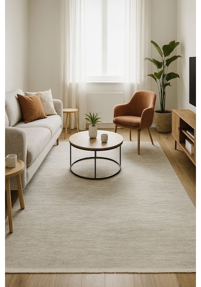 Raschel Carpet Premium Seri Krem Triko Akrilik Jüt Taban Doğal Halı Yolluk Oturma Odası Halı Salon Halısı 1737a Kahverengi