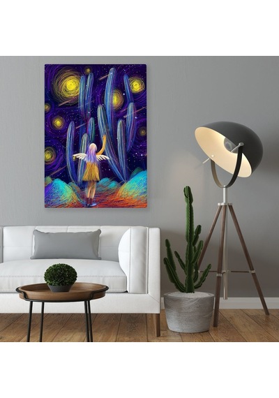 Bk Home Güneşi Selamlayan Melek Kız Fantastik Kanvas Tablo 70X100
