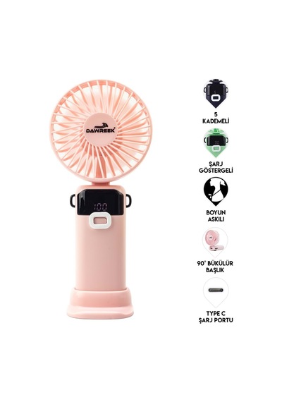 Dawreek Bt0257led Göstergeli El Fanı Pembe