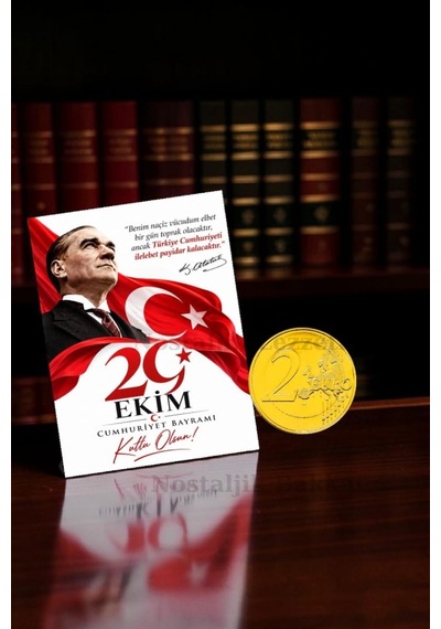 5 Adet 29 Ekim Cumhuriyet Bayramı Para Çikolata Tebrik Kartı Hediye Seti
