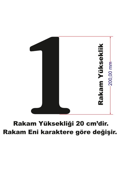 Stencil Rakam Boyama Şablonu X064-sayı Rakam Yüksekliği 20 Cm