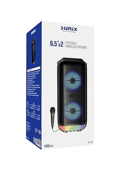 1800 Mah 6,5x2 Mikrofonlu Led Işıklı Bluetooth Hoparlör Bts-95