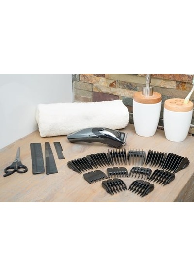 9639 816 Haircut & Beard Saç Ve Sakal Kesim Traş Makinesi, Pil Ve Şebeke Güçlü Motor, Paslanmaz Çelik Bıçak, İnce Tasarım, 10 Takma Tarak, Şarj Edilebilir, 60 Dakika Çalışma Süresi
