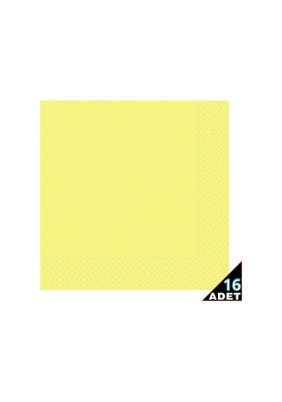Makaron Peçete. 33 x 33 CM - 16 Adet - Sarı