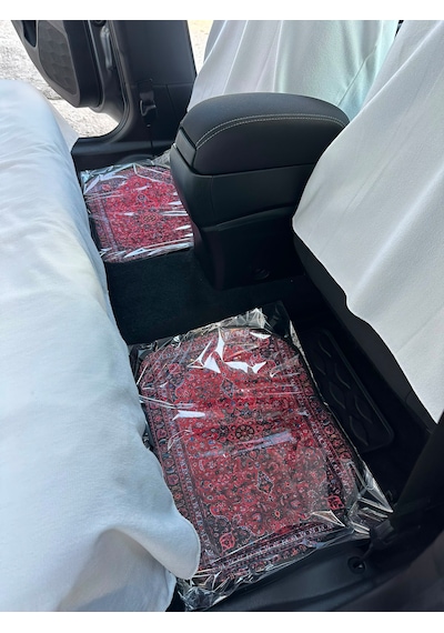 Kırmızı Kilim Desen Baskılı Oto Halı Paspas Takımı