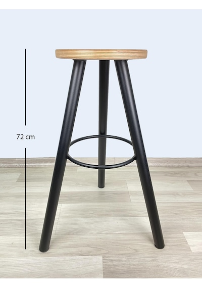 Banco Bar Sandalyesi, Bar Taburesi 72cm Ahşap Siyah