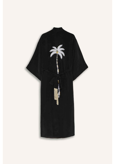 Defacto Jaquette X Defacto Palmiyeli Kimono H1249ax26hsbk27 Siyah-bk27