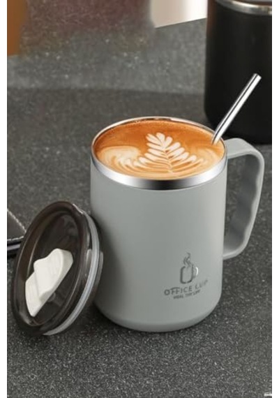 304 L Çelik Gri 500 Ml Kahve El Termos Kupa Mug Cin557gr Çok Renkli