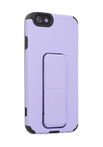 Apple iPhone Uyumlu 6 Kılıf Mega Standlı Silikon - Lila 1bf52
