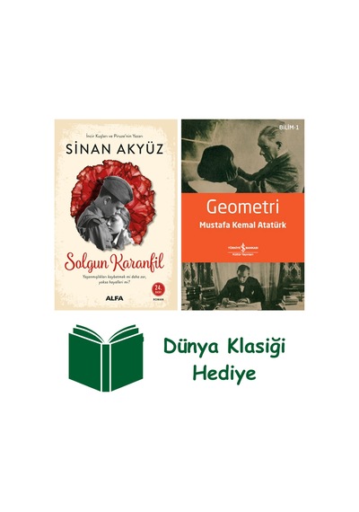 Solgun Karanfil + Geometri + Dünya Klasiği Hediye