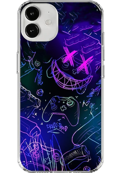 Apple Uyumlu iPhone 12 Mini Şeffaf Kılıf Graffiti 4 Tasarımlı