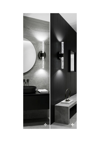 Bubbleflux Medium 40 Cm Modern Tasarım Led Aplik - Duvar Lambası - Antrasit Gri - Elektrikli - Beyaz Led Antrasit