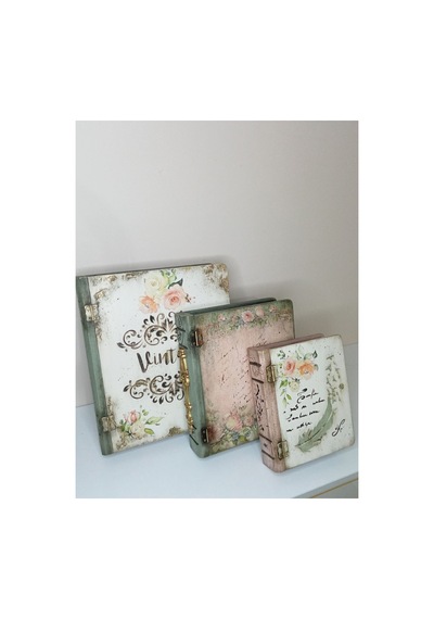 Ev Dekorasyon Aksesuar Kitap Kutu Seti 3lü Ahşap Dekor Yeşil - 635470885 Yeşil