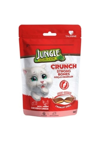 5 Adet Jungle Kedi Ödül Güçlü Kemikler Crunch 60 Gr