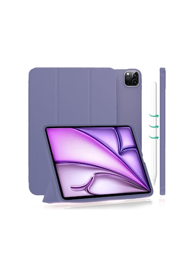Apple Uyumlu iPad  Air 13" M3 2025 / M2 2024 Kılıf Kapaklı Smart Standlı Uyku Modlu Akıllı Case Yeşil
