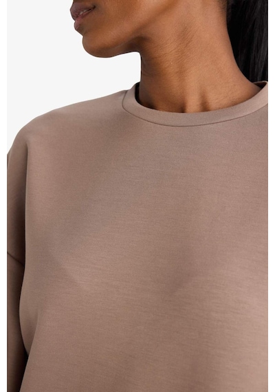 Defacto Defactofit Oversize Geniş Kalıp Bisiklet Yaka Modal Sporcu Sweatshirt E8954ax25aubn576 Kahve