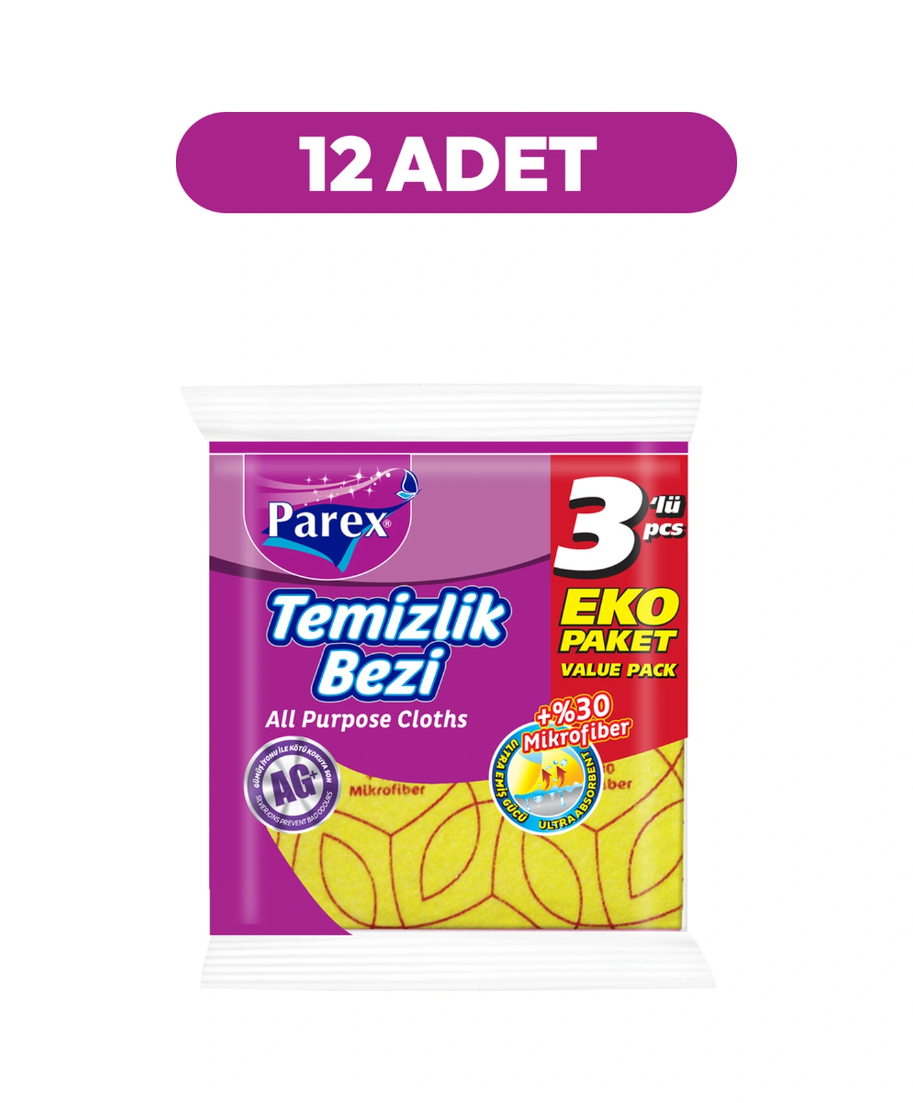 Yüzde 30 3'lü Mikrofiber Temizlik Bezi Onikili Paket Diğer