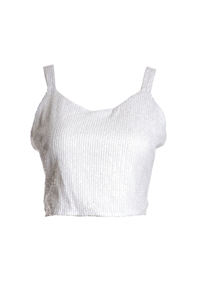 Ysatis Sırtı Açık Pullu Crop Bluz - Minimalist Tasarım - Parti Siyah