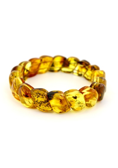 Kehribar Bileklik Fosilli Roleks Özel Tasarım Ambergold Blk23-45 Çok Renkli
